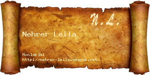 Nehrer Leila névjegykártya